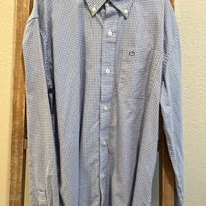 Southern Tide Boys Gingham Button Down XL
